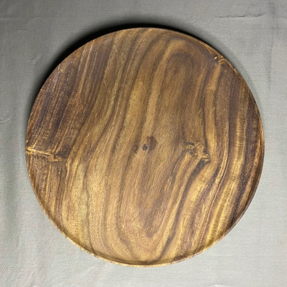 Astra rosewood dinner plate styled on dining table Pure Woodique