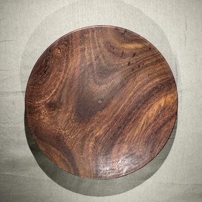 Eros rosewood dessert plate close up natural grain texture